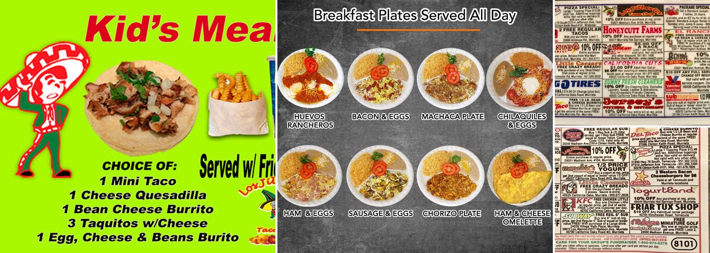 Los Jilberto's Taco Shop Murrieta Menu