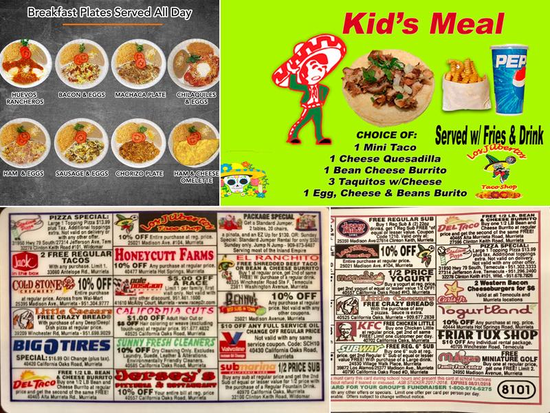 Los Jilberto's Taco Shop Murrieta Menu