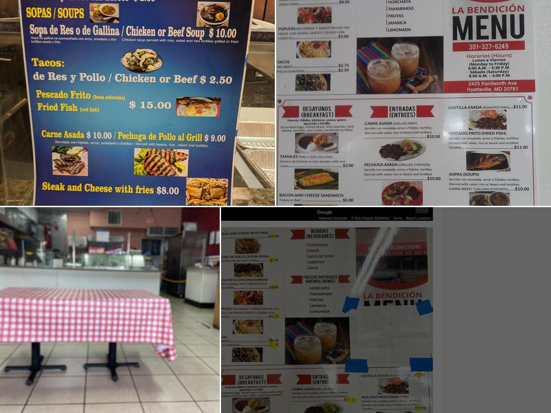 La Bendicion Carry Out Menu