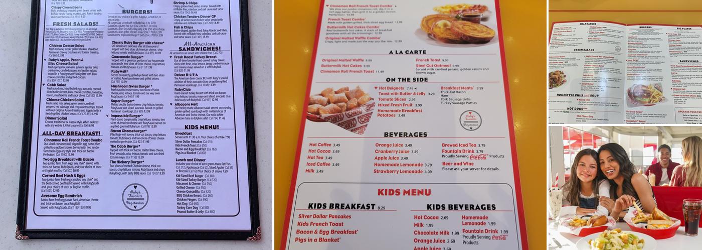 Ruby's Diner Menu