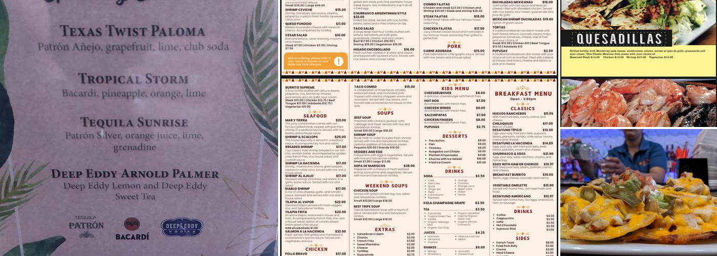 La Hacienda Everett Menu