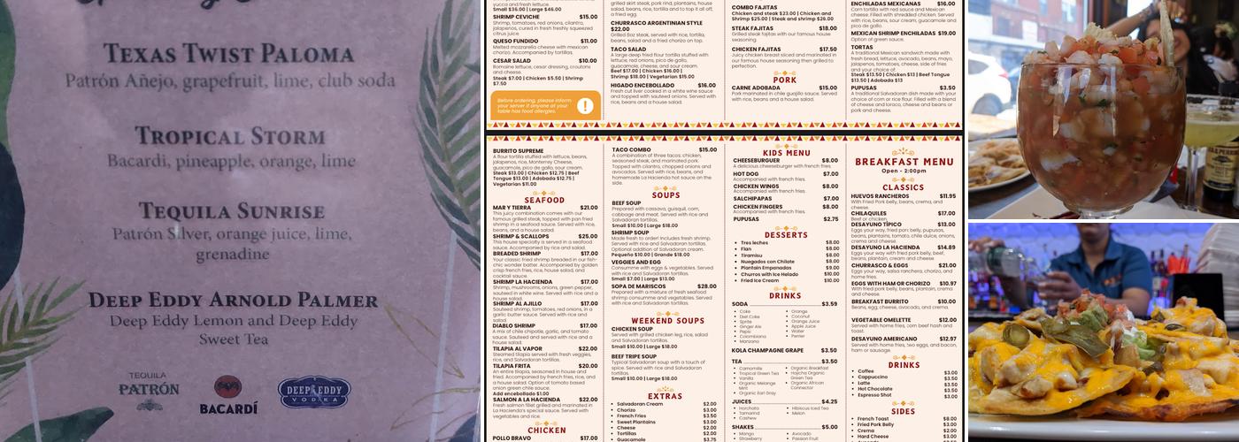 La Hacienda Everett Menu