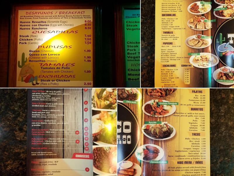 taco el paso Menu