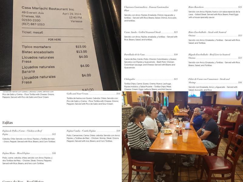 Casa Mariachi Restaurant & Bar Menu