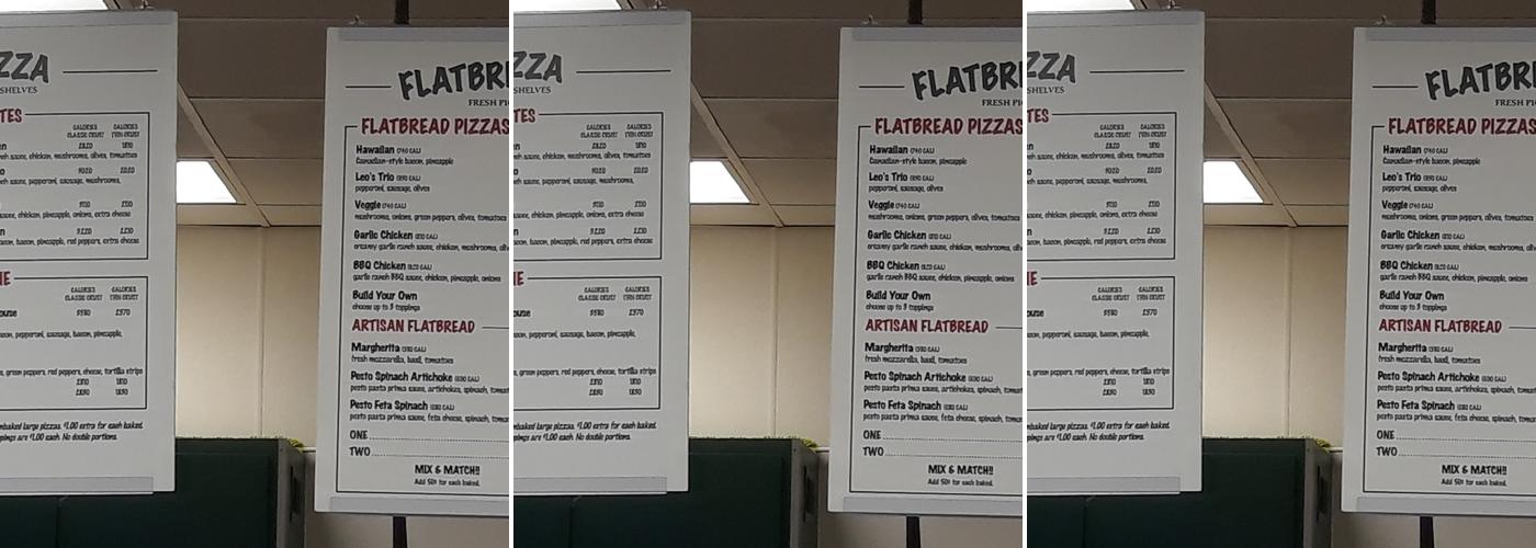 Leonardi's Pizza Menu