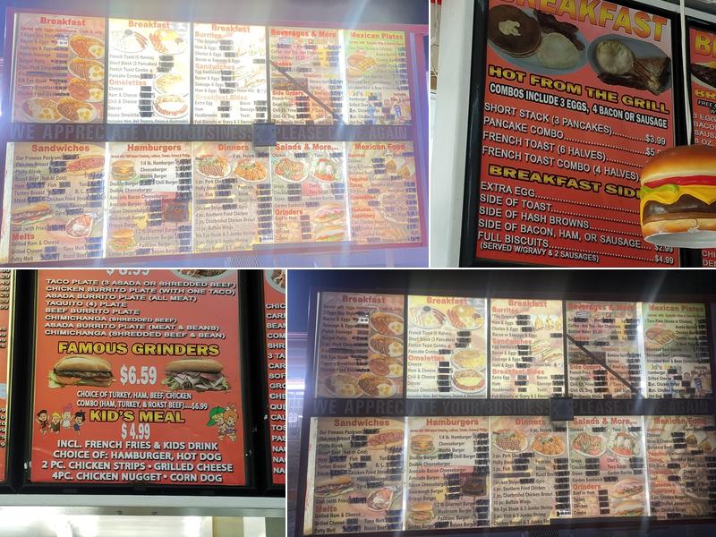 Tommy's Drive Thru Menu
