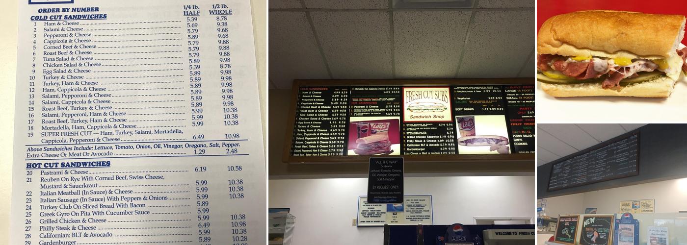 Fresh Cut Subs Menu