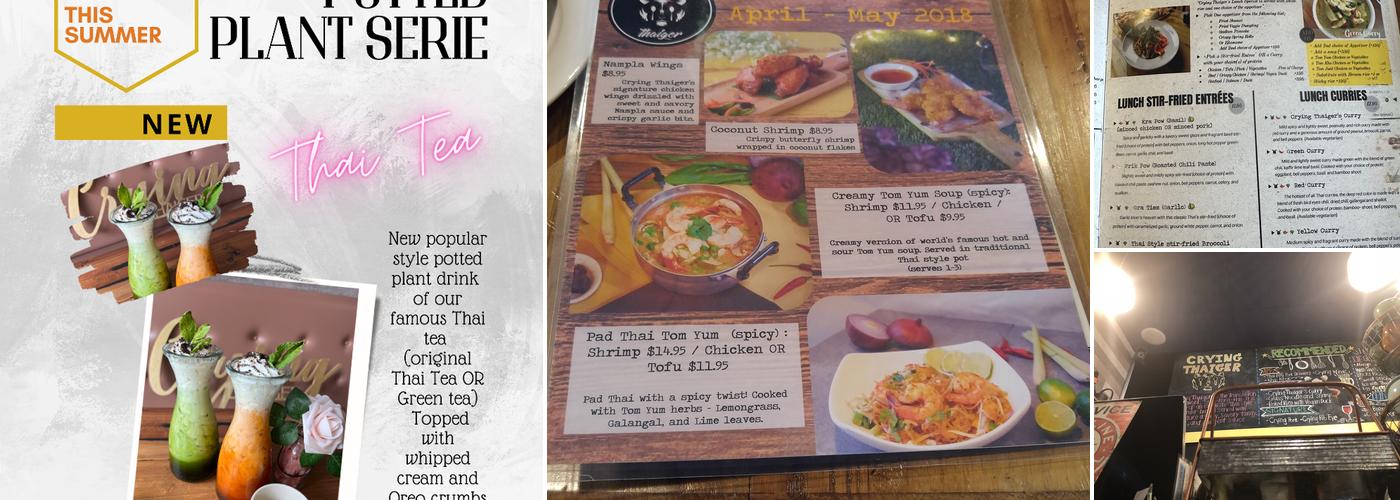 Crying Thaiger Rustic Thai Kitchen Menu
