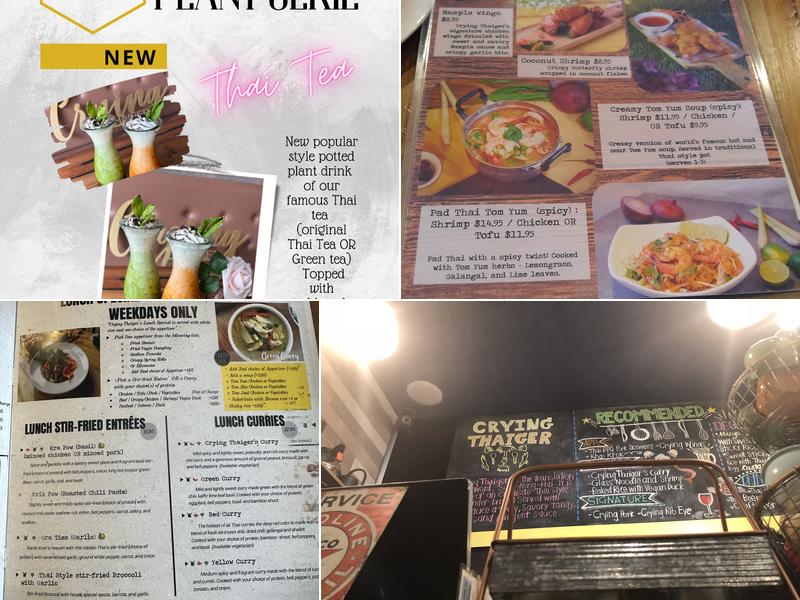 Crying Thaiger Rustic Thai Kitchen Menu