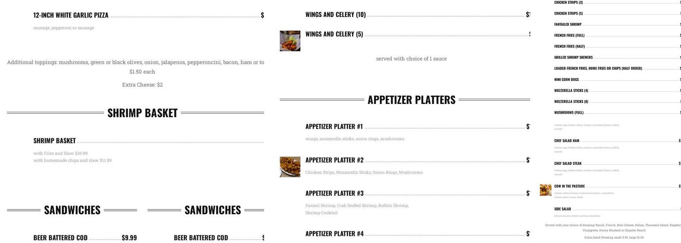 Billy Bob's - Under the Water Tower Menu