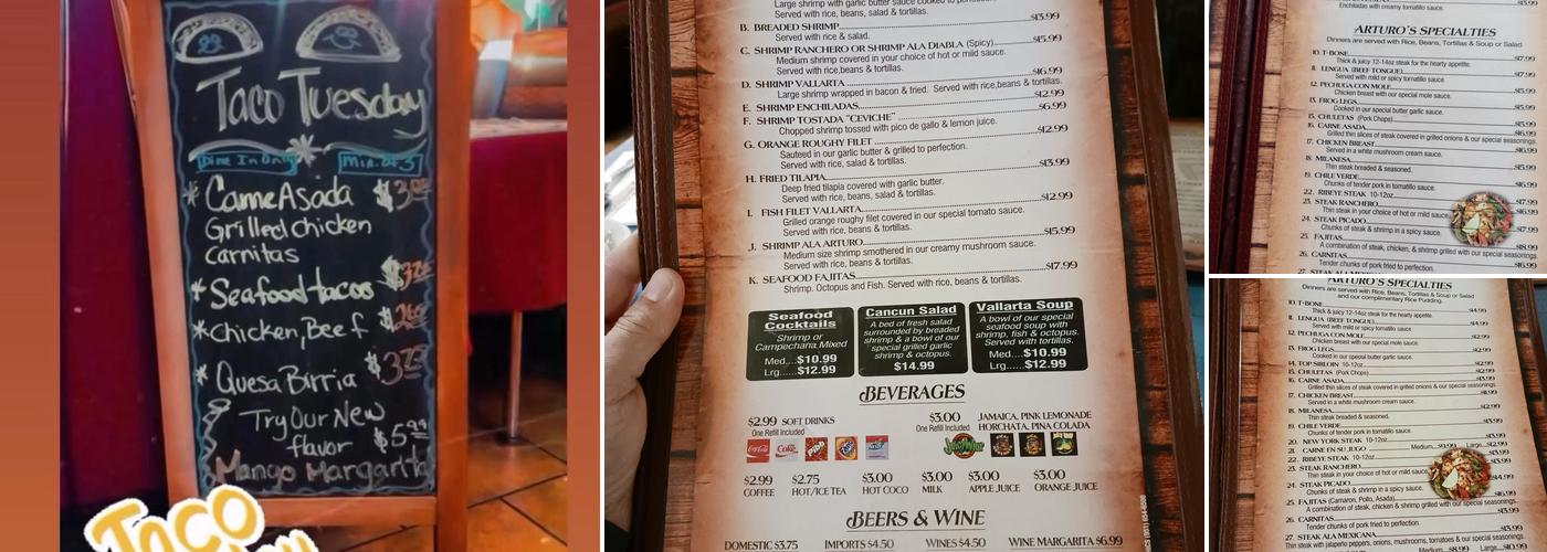 Arturo’s Grill Menu