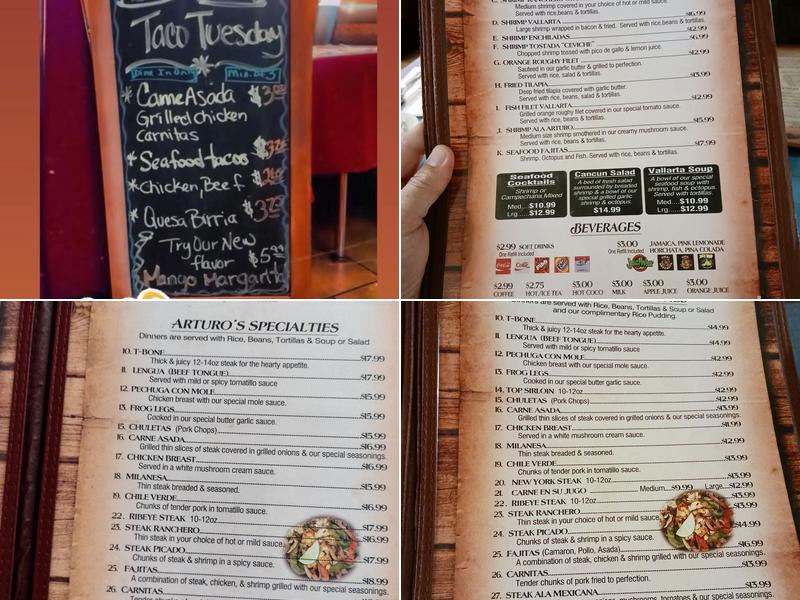 Arturo’s Grill Menu