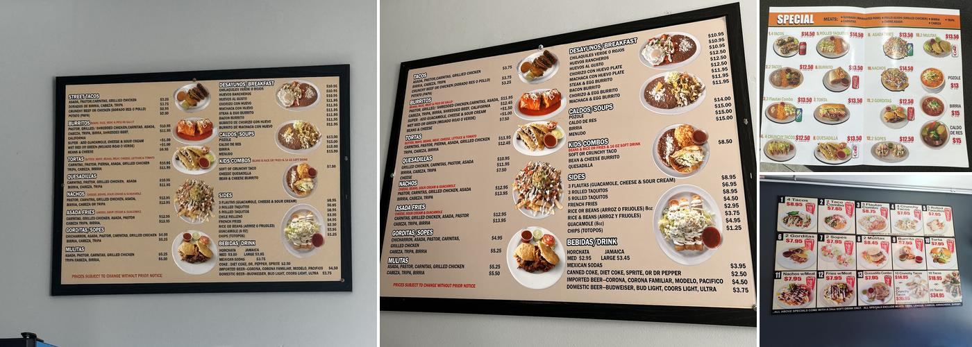 Taqueria Azteca Menu