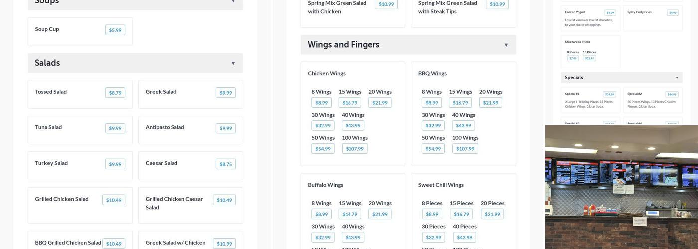 Cappy's Pizza & Subs Menu