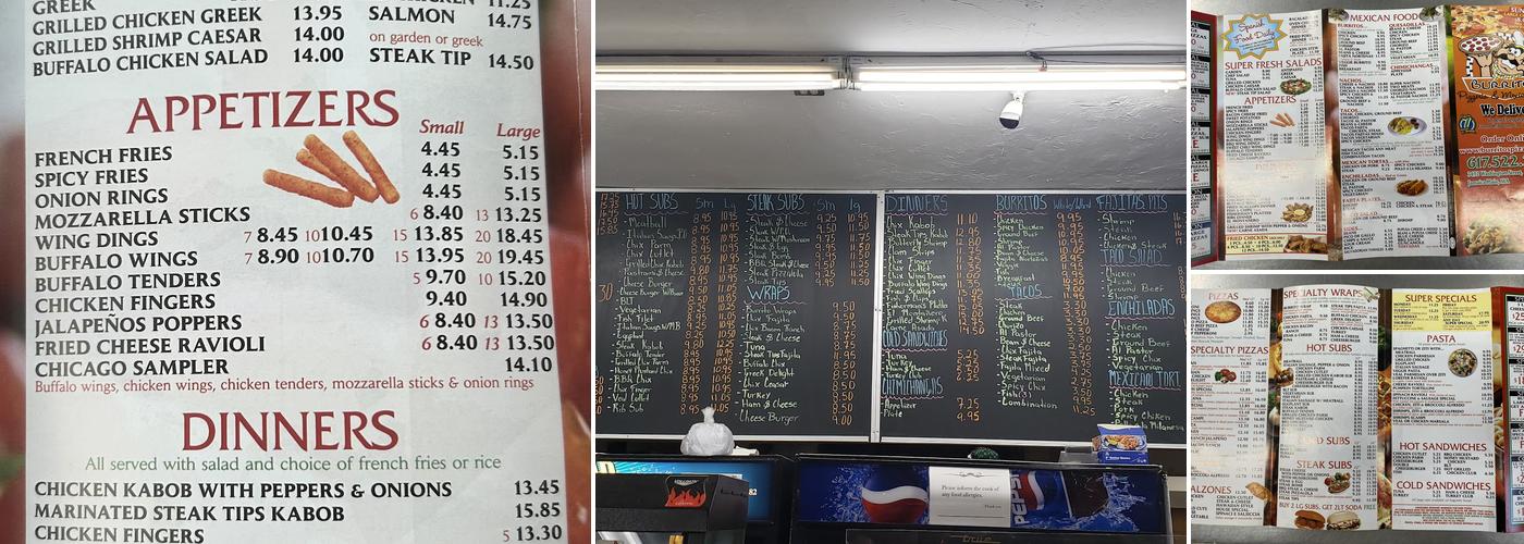 Burritos Pizzeria Menu
