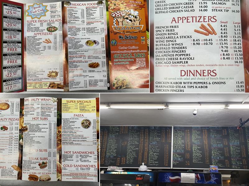 Burritos Pizzeria Menu