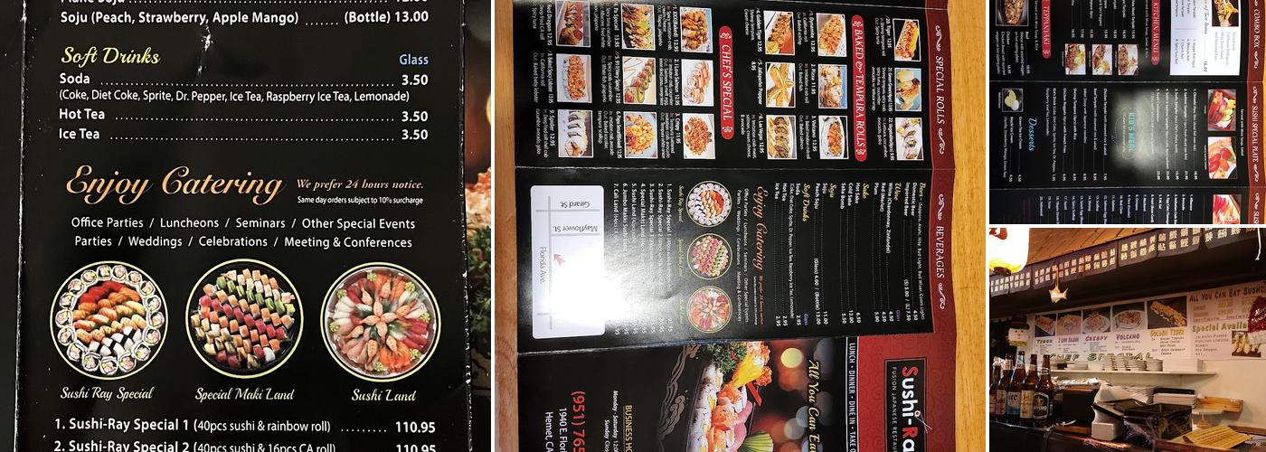 Sushi Ray Menu
