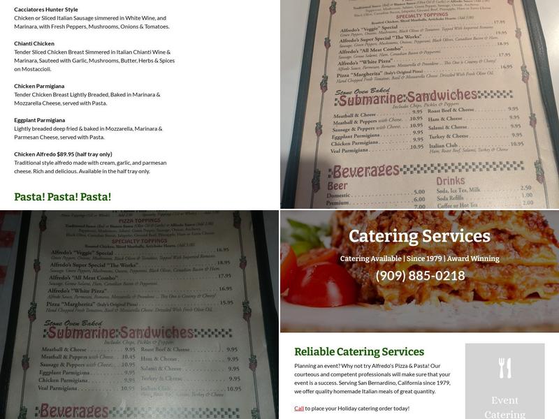 Alfredo's Pizza & Pasta Menu