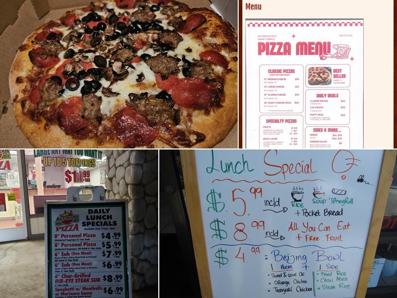 Antonious Pizza Menu