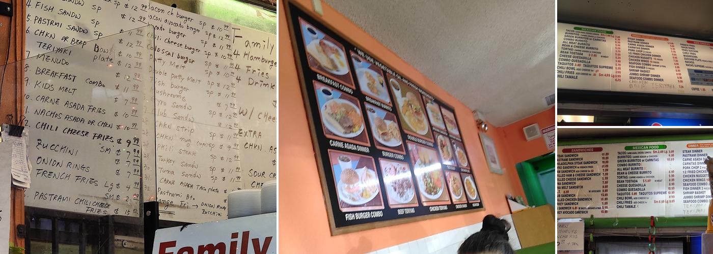 Brian's Super Burger Menu