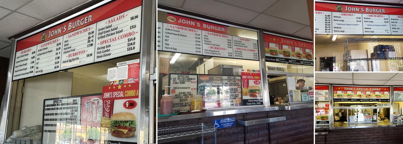 John's Burger Menu