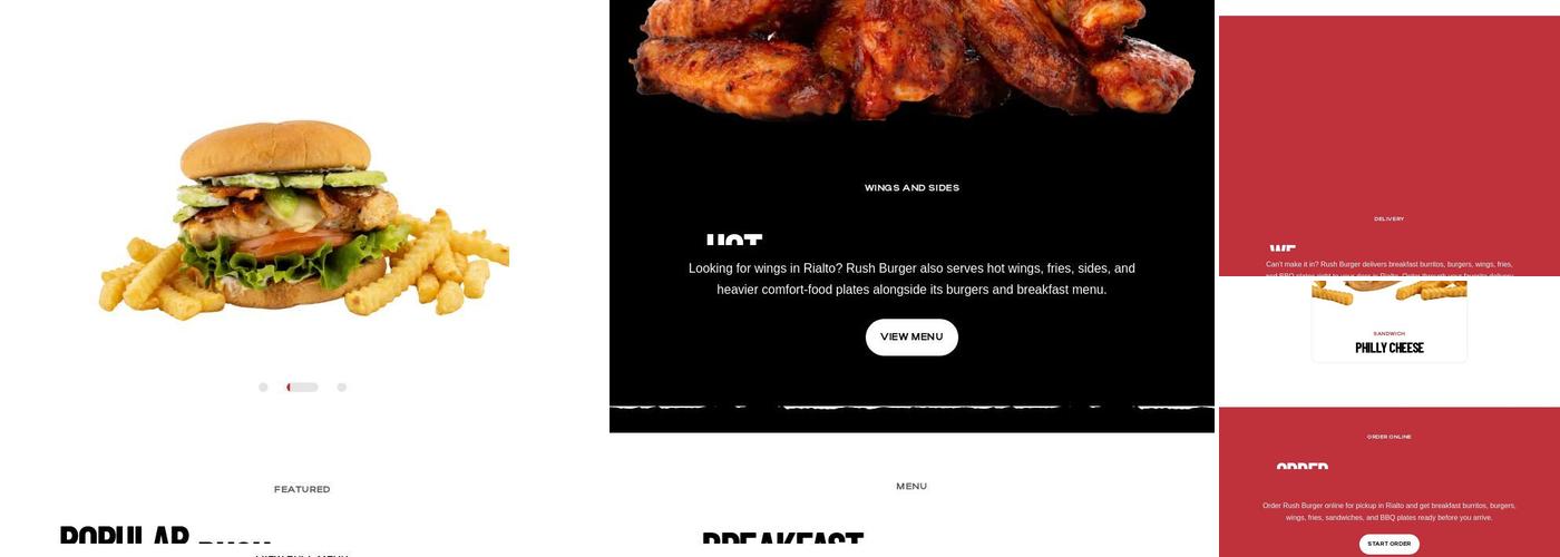 Rush Burger Menu