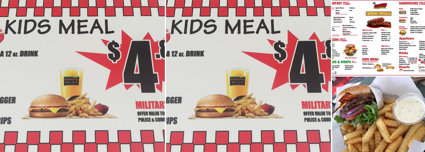 Rush Burger Menu