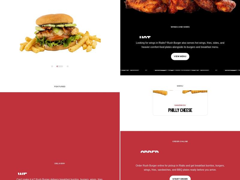Rush Burger Menu