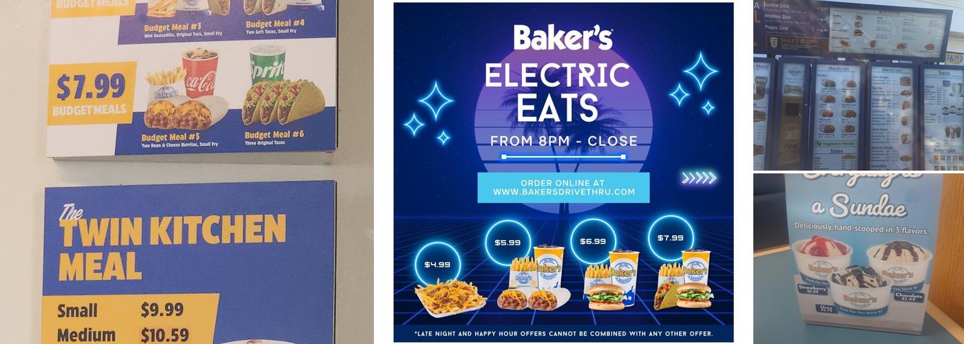 Baker's Drive-Thru Menu