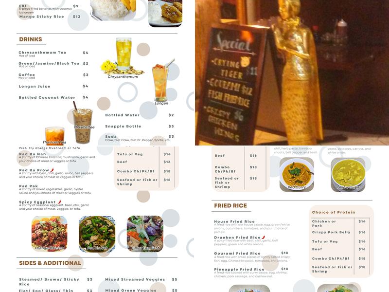 Thai Bowl Cafe Menu