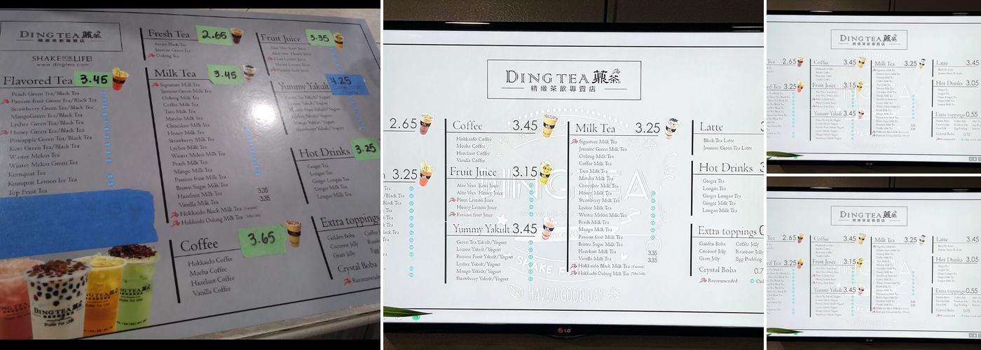 Ding Tea Menu