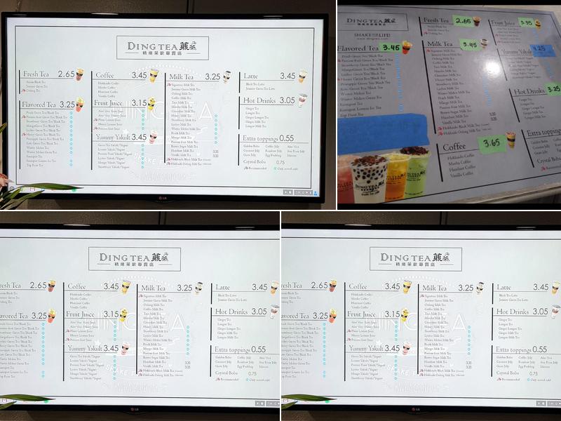 Ding Tea Menu