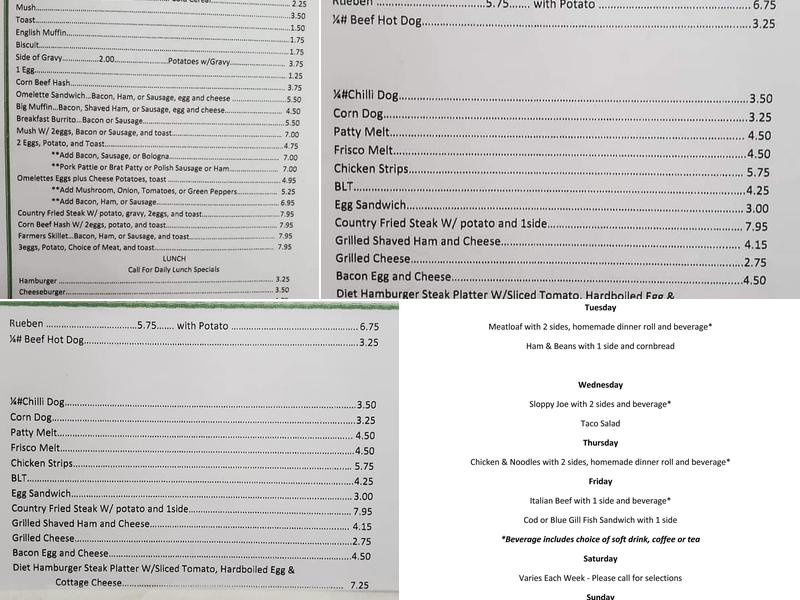 Henk's Bait & Bite Menu