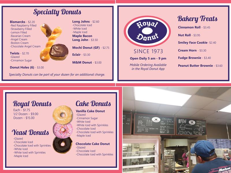 Royal Donut Menu