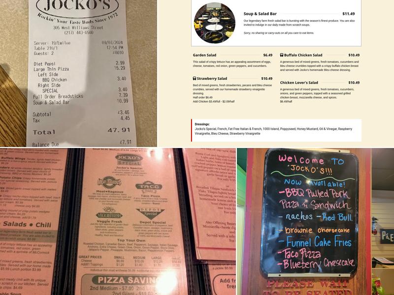 Jocko's Menu