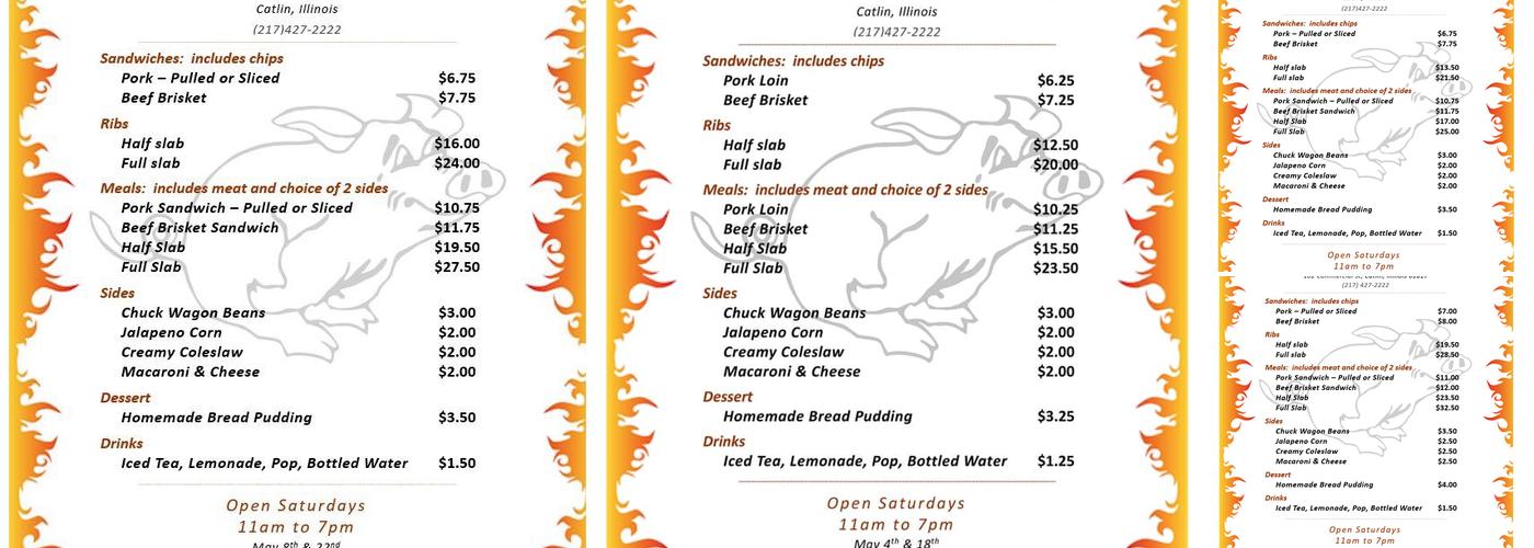 High On The Hog Menu