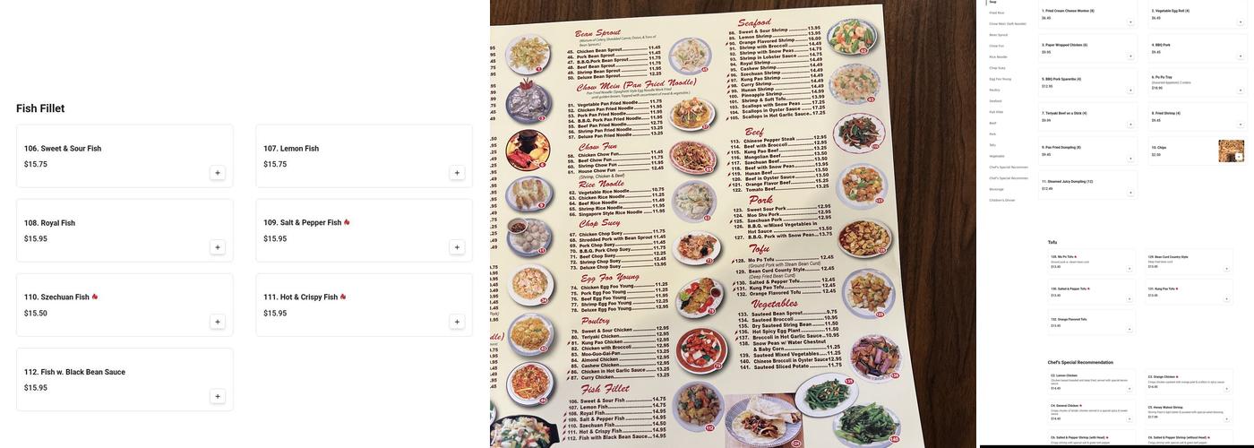 Golden China Restaurant Menu