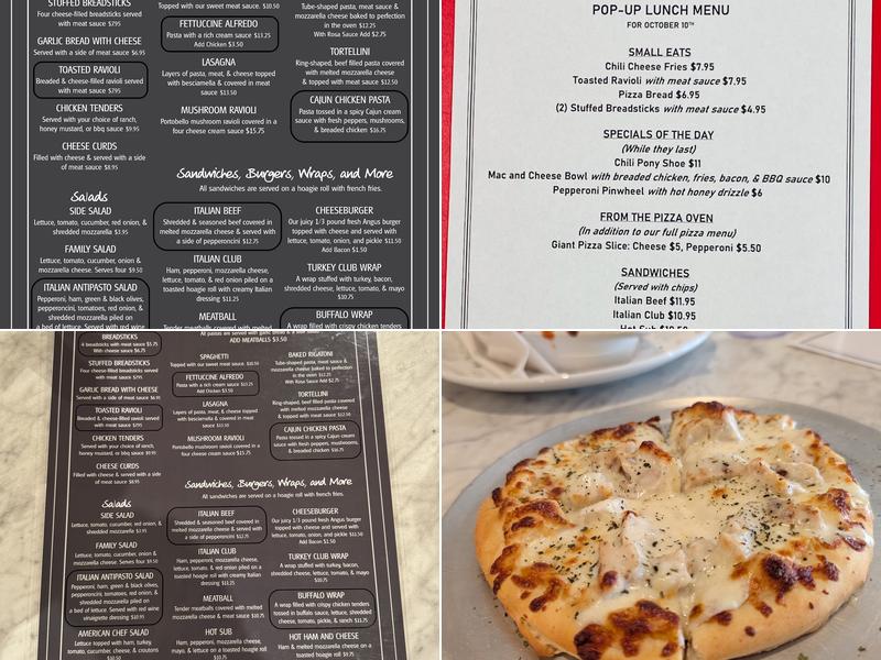 Joe's Pizza Menu