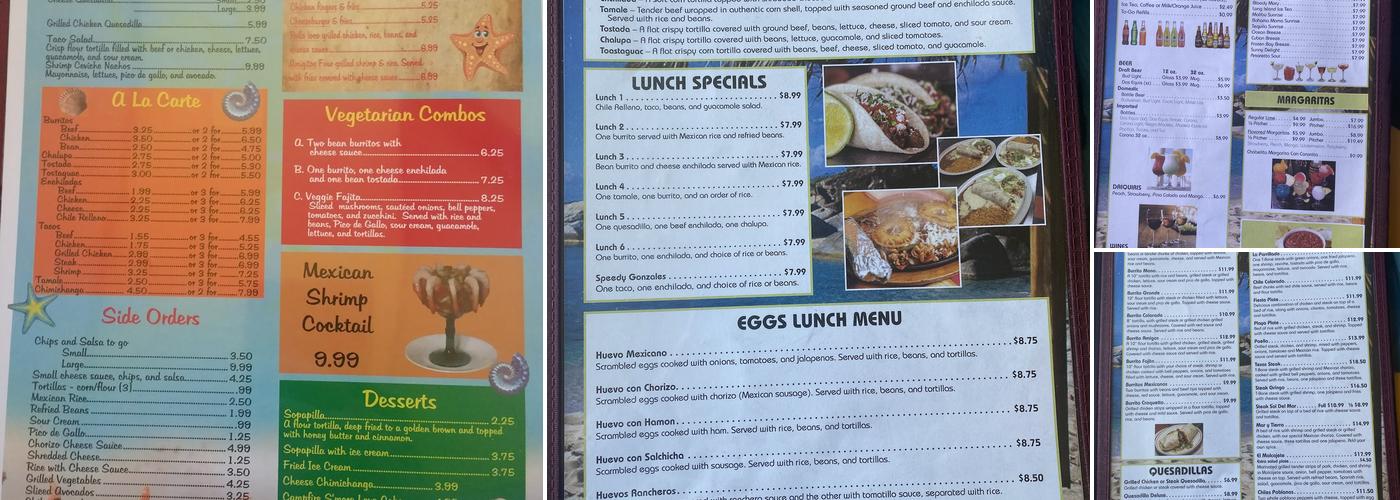 Sol Del Mar Mexican Bar and Grill Menu