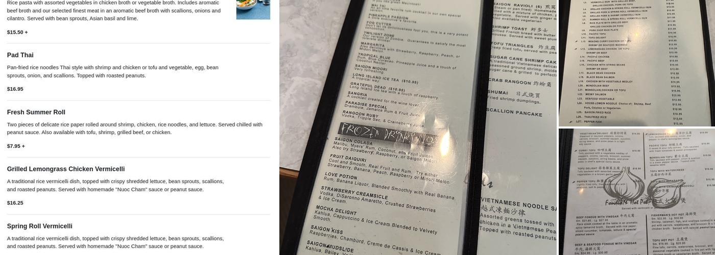 Phở Lemongrass Menu