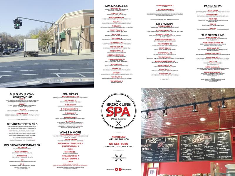 The Brookline Pizza SPA Menu