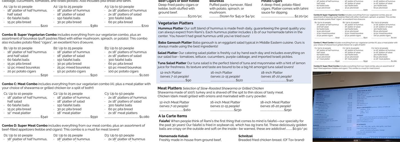 Rami's Menu