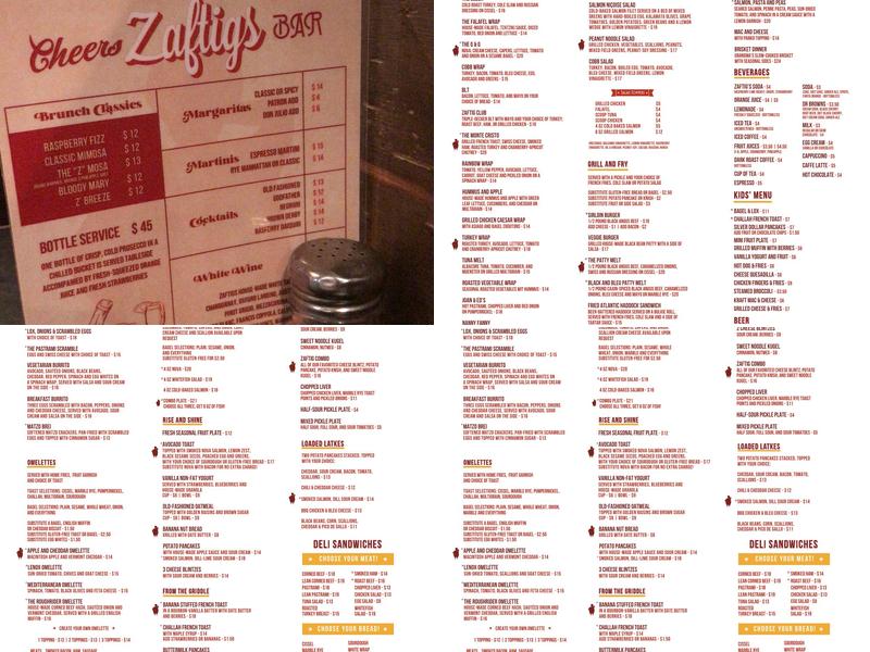 Zaftigs Delicatessen Menu