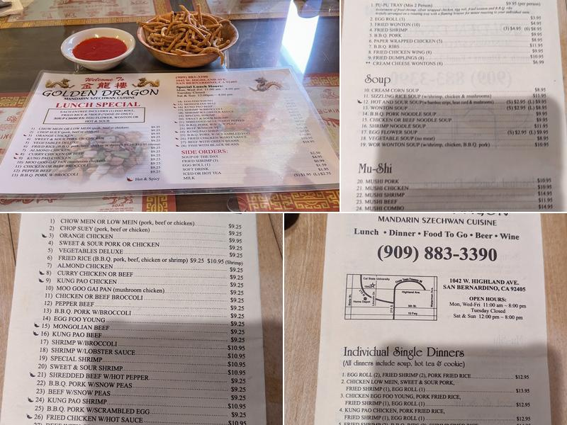 Golden Dragon Menu