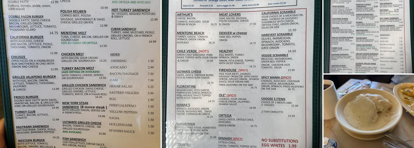 Arthur's Restaurant Menu