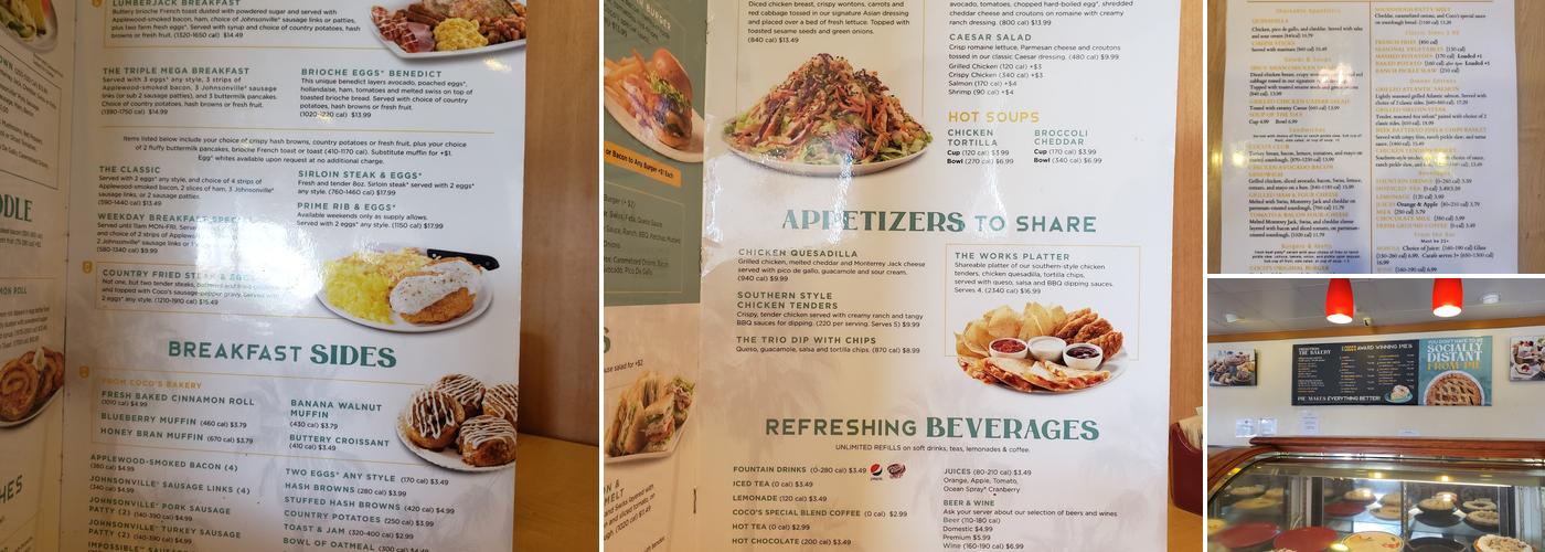 Coco's Bakery Restaurant Menu