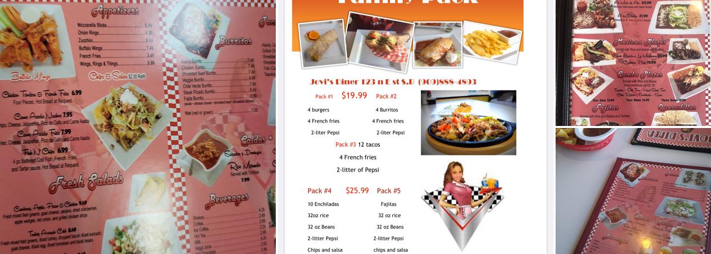 Jovi's Diner Menu