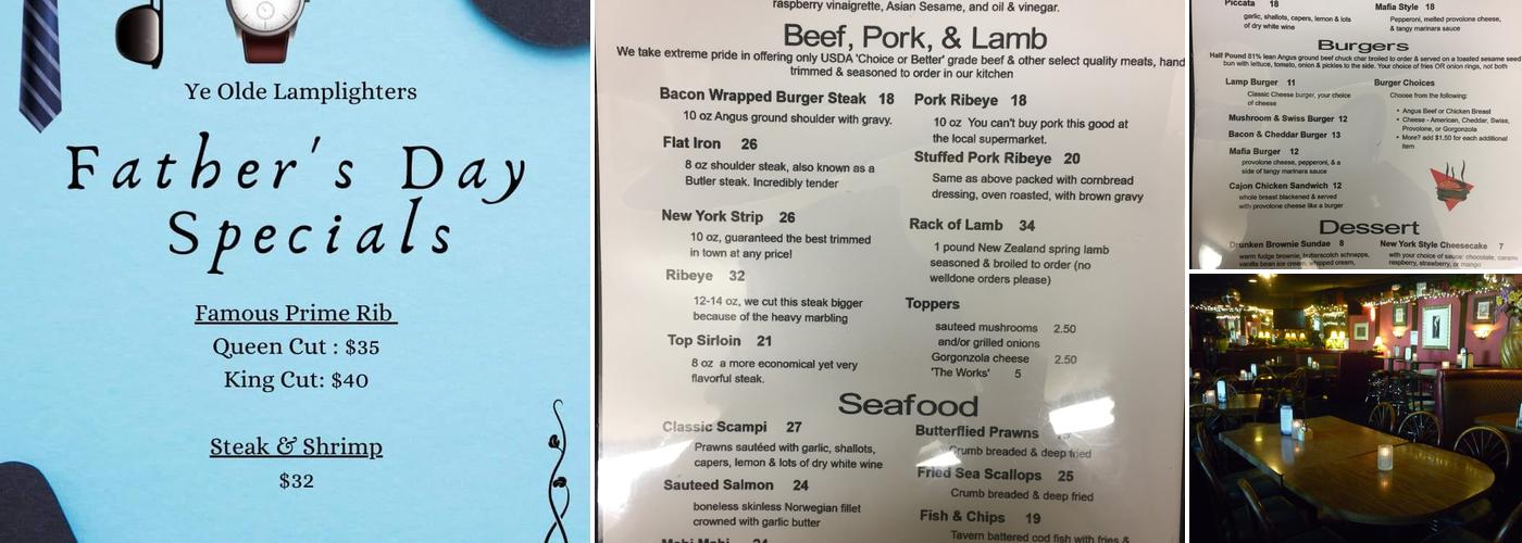 Ye Olde Lamplighter Menu