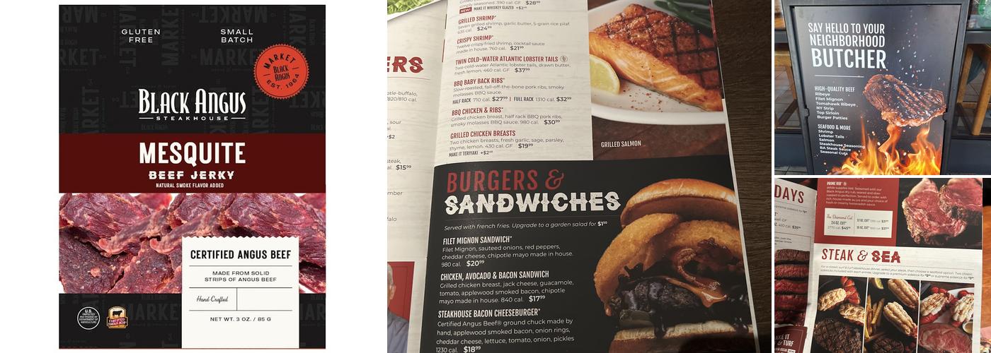 Black Angus Steakhouse Menu