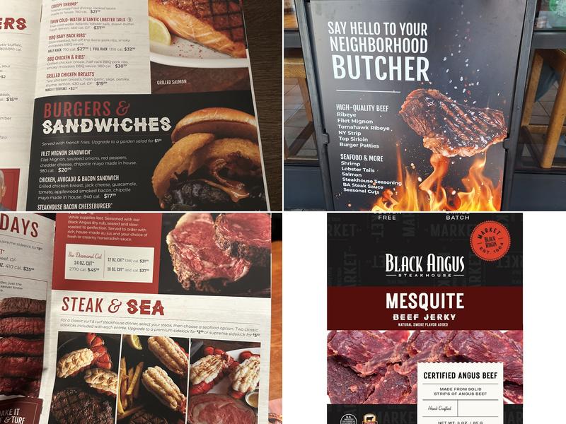 Black Angus Steakhouse Menu